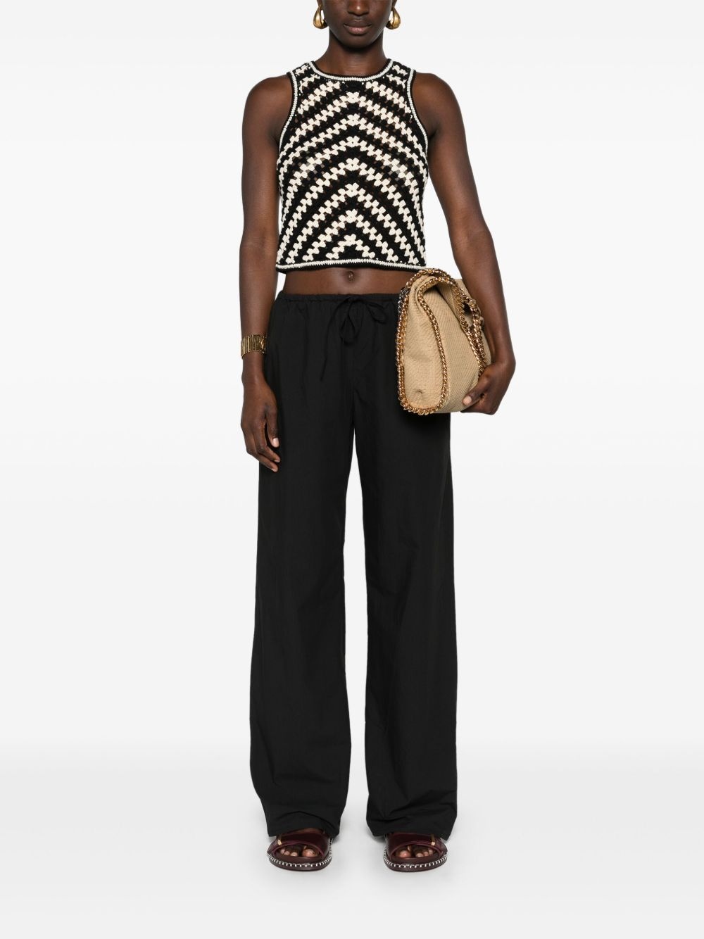 drawstring-waist organic cotton trousers - 2