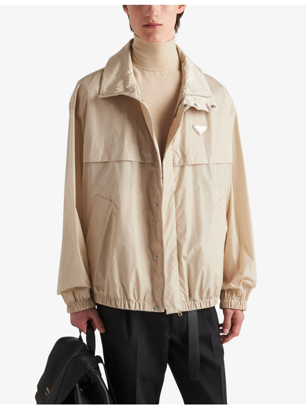 Logo-embroidered funnel-neck nylon jacket - 3