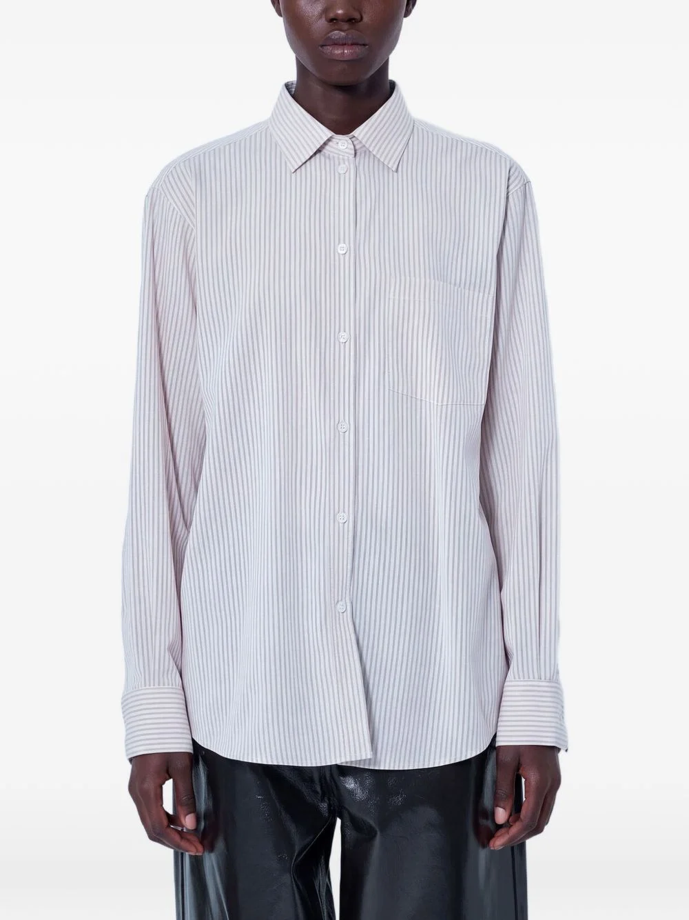 striped button-down shirt - 1