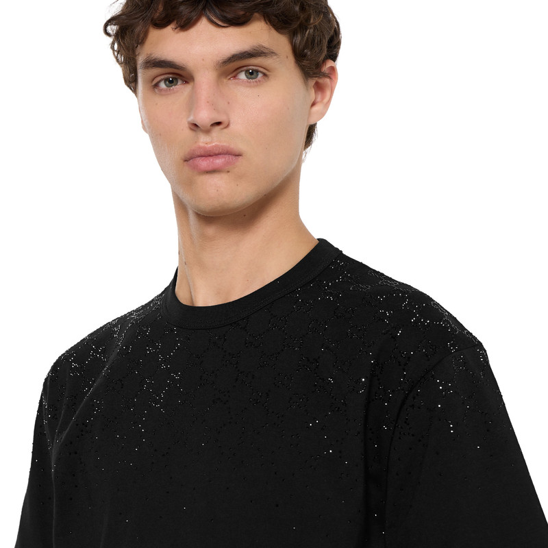 Cotton jersey T-shirt with crystals 4