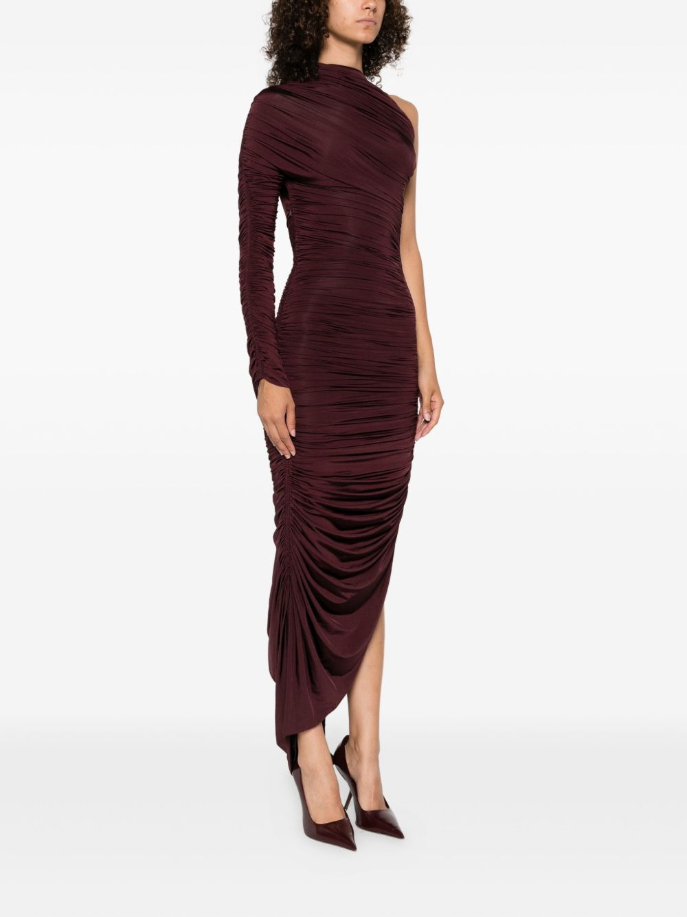 asymmetric draped maxi dress - 3