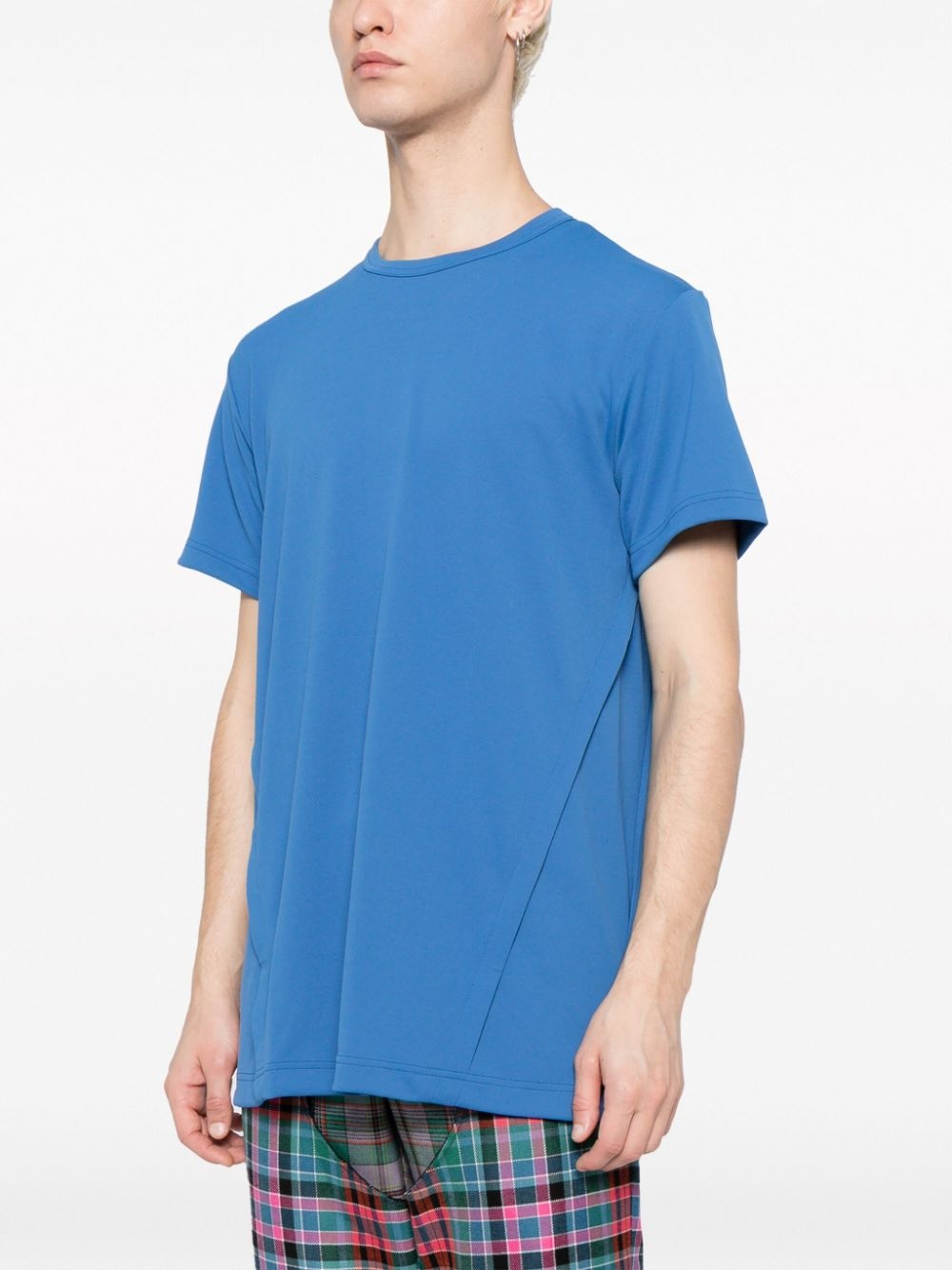 panelled piqué-weave T-shirt - 3