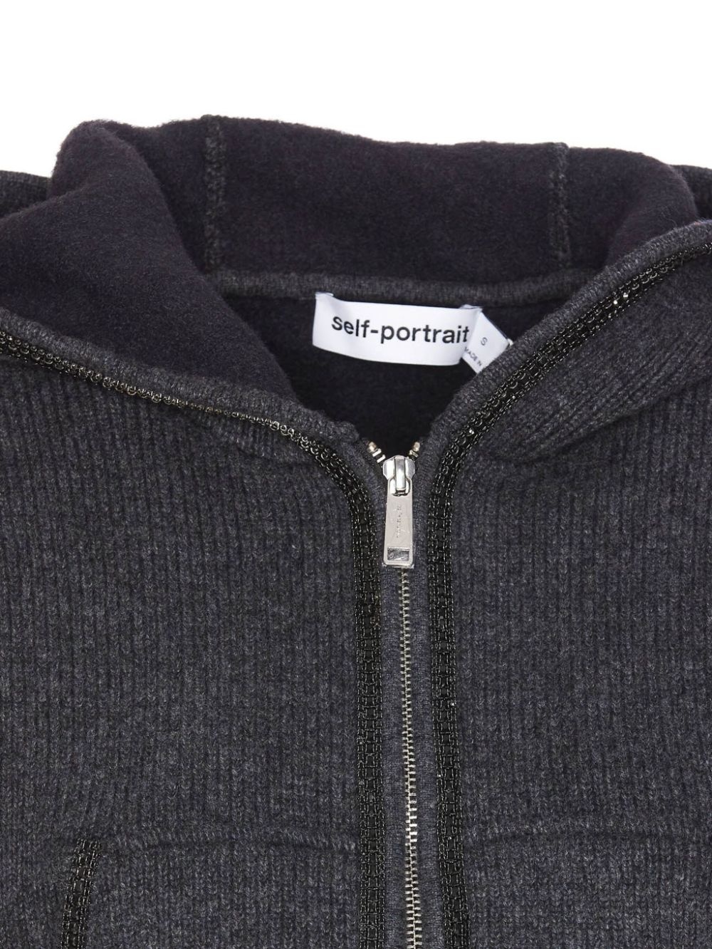 knitted cropped hoodie - 4
