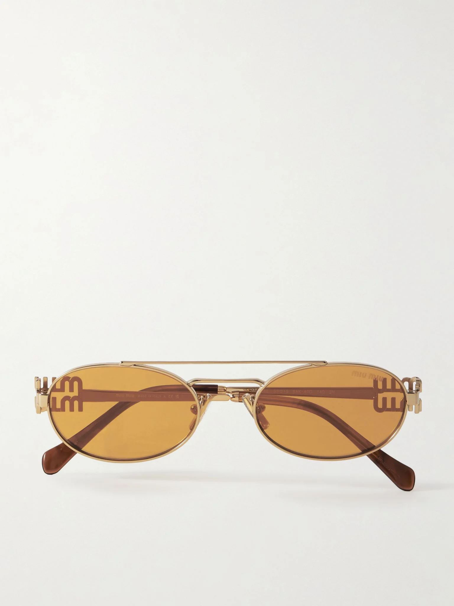 Oval-frame gold-tone sunglasses Gold - 1