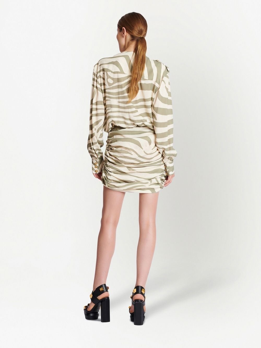 animal-print shirt dress - 4