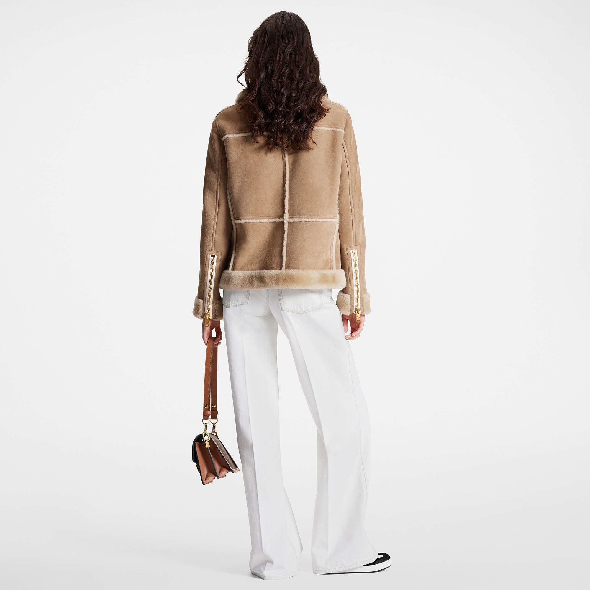 Topstitched Shearling Coat - 3