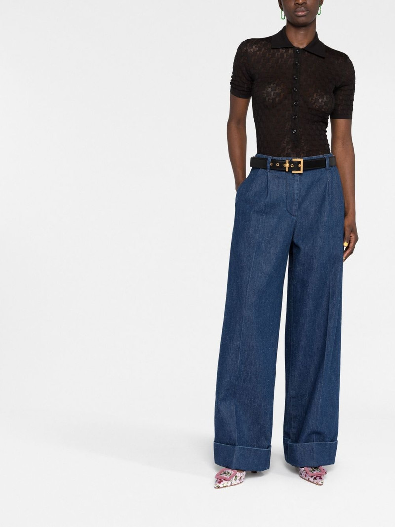 GUCCI high-waist wide-leg jeans outlook