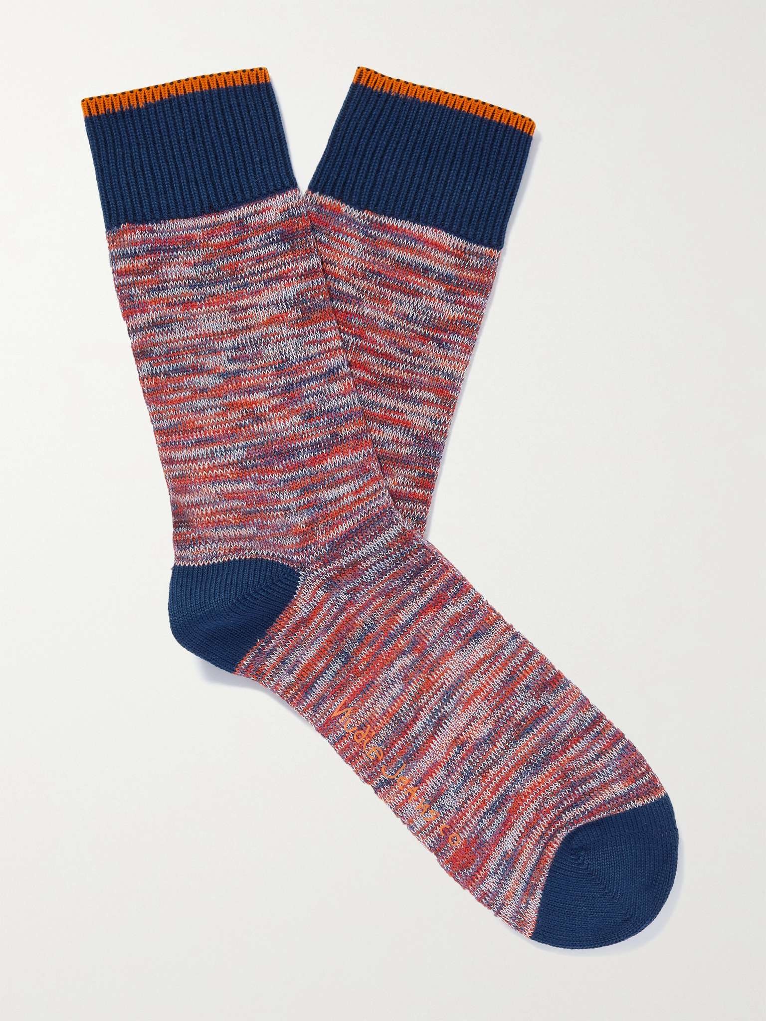 Rasmusson Mélange Organic Cotton-Blend Socks - 1