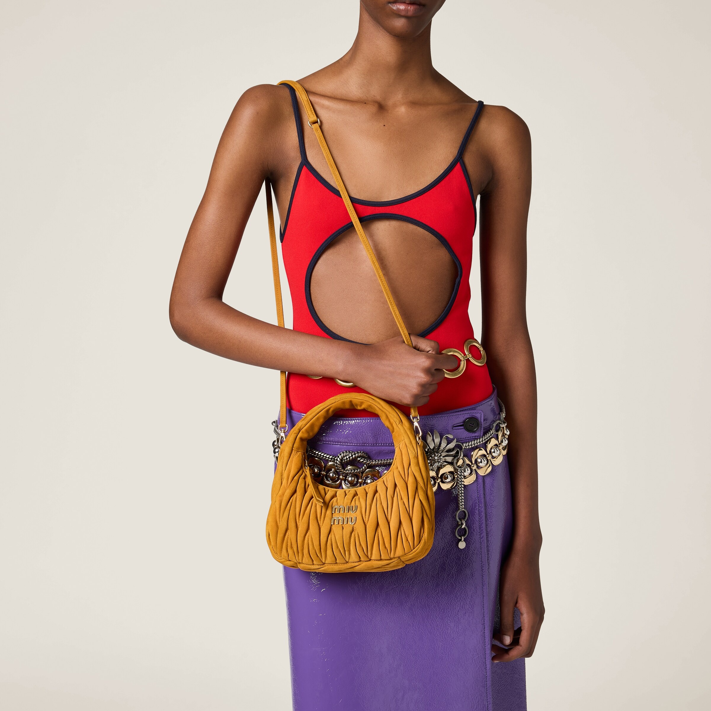 Wander matelassé suede bag - 5