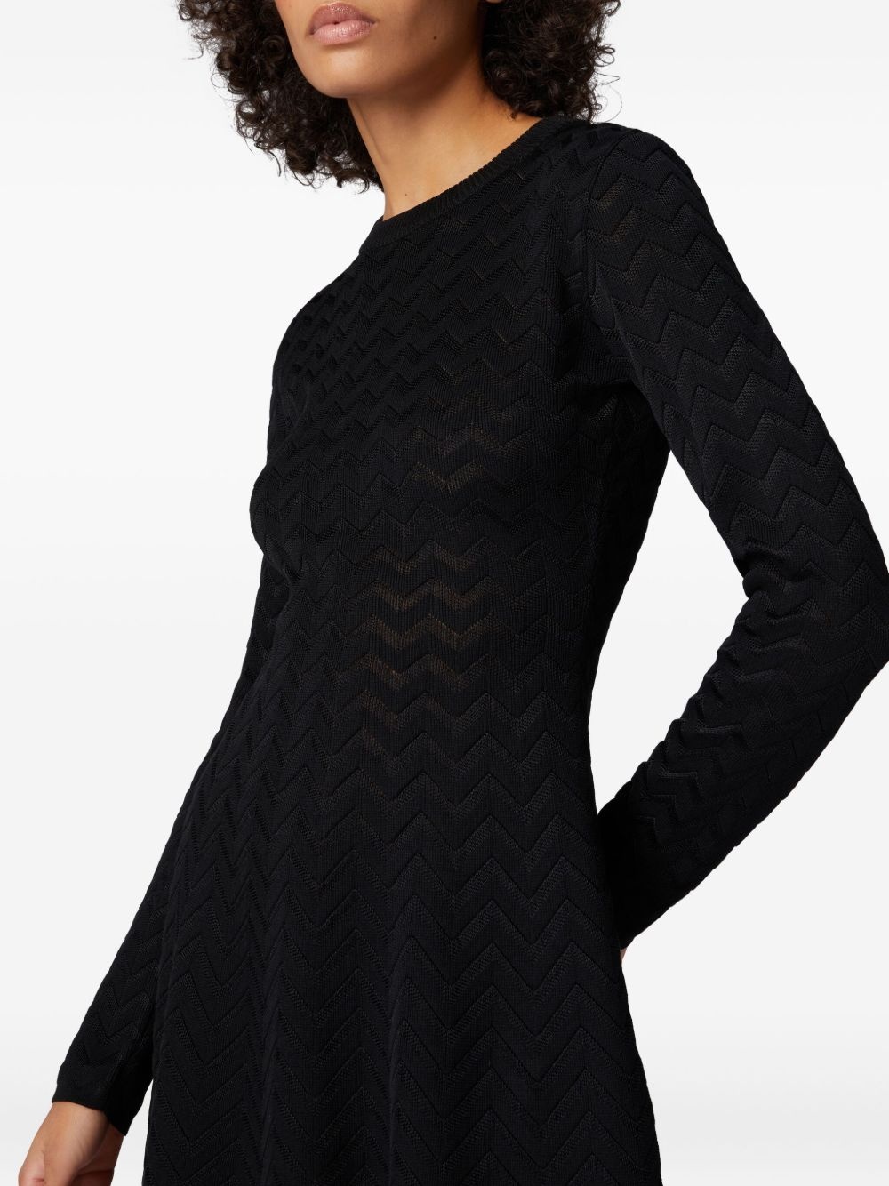 zigzag-pattern mini dress - 4
