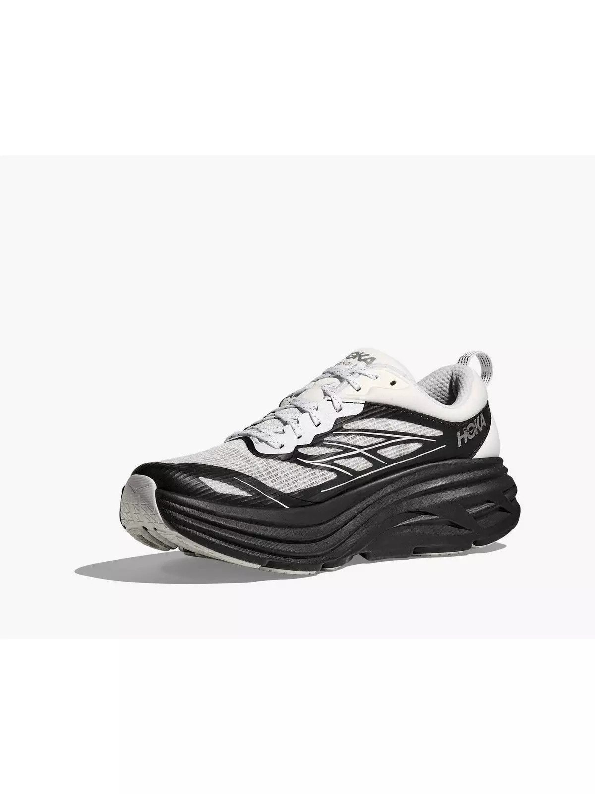 Bondi 8 Stealth/Tech Caged "Frost/Black" Unisex Running Shoe - 3