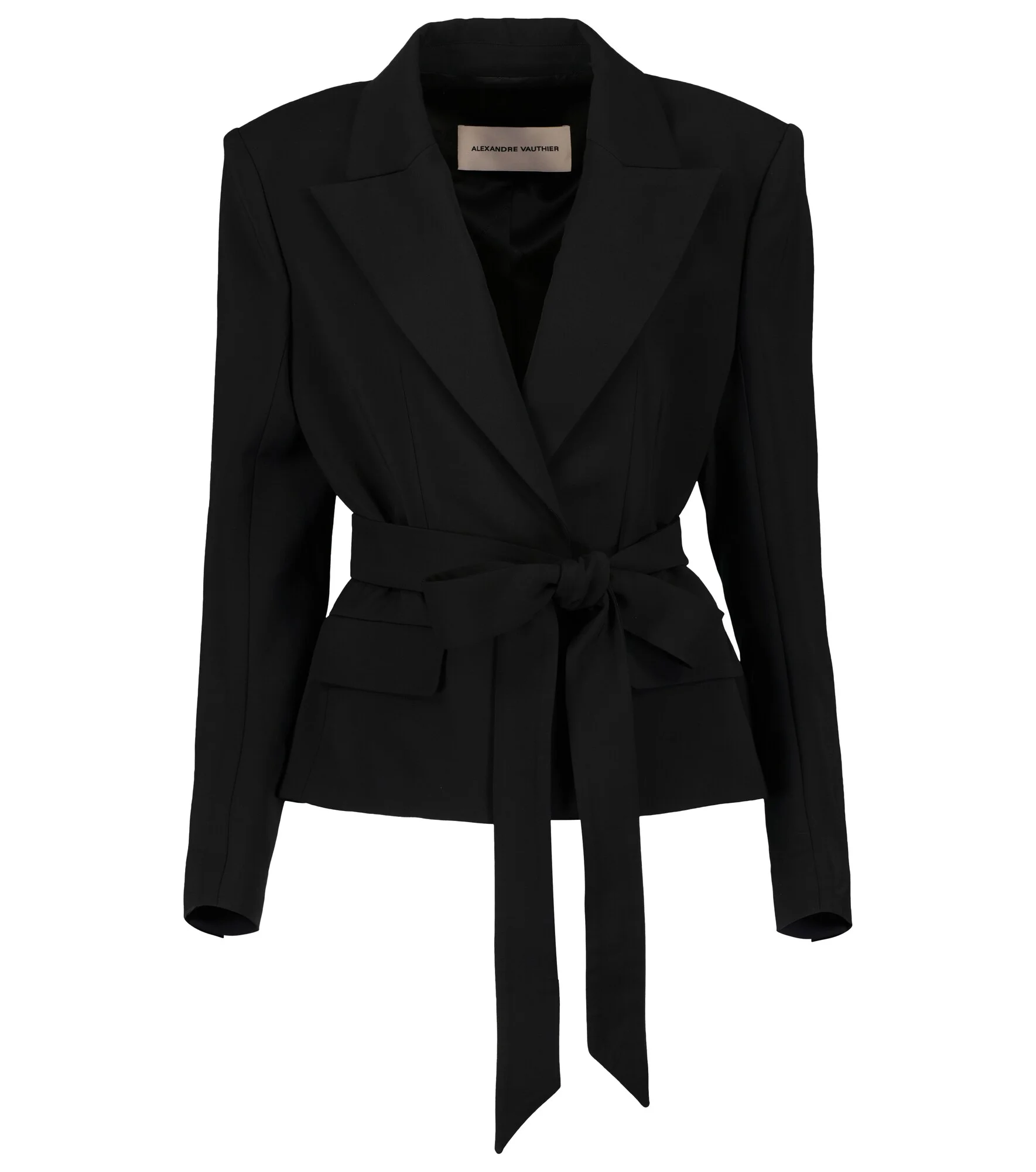 Belted crêpe blazer - 1