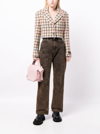 MSGM single-breasted tweed cropped blazer outlook