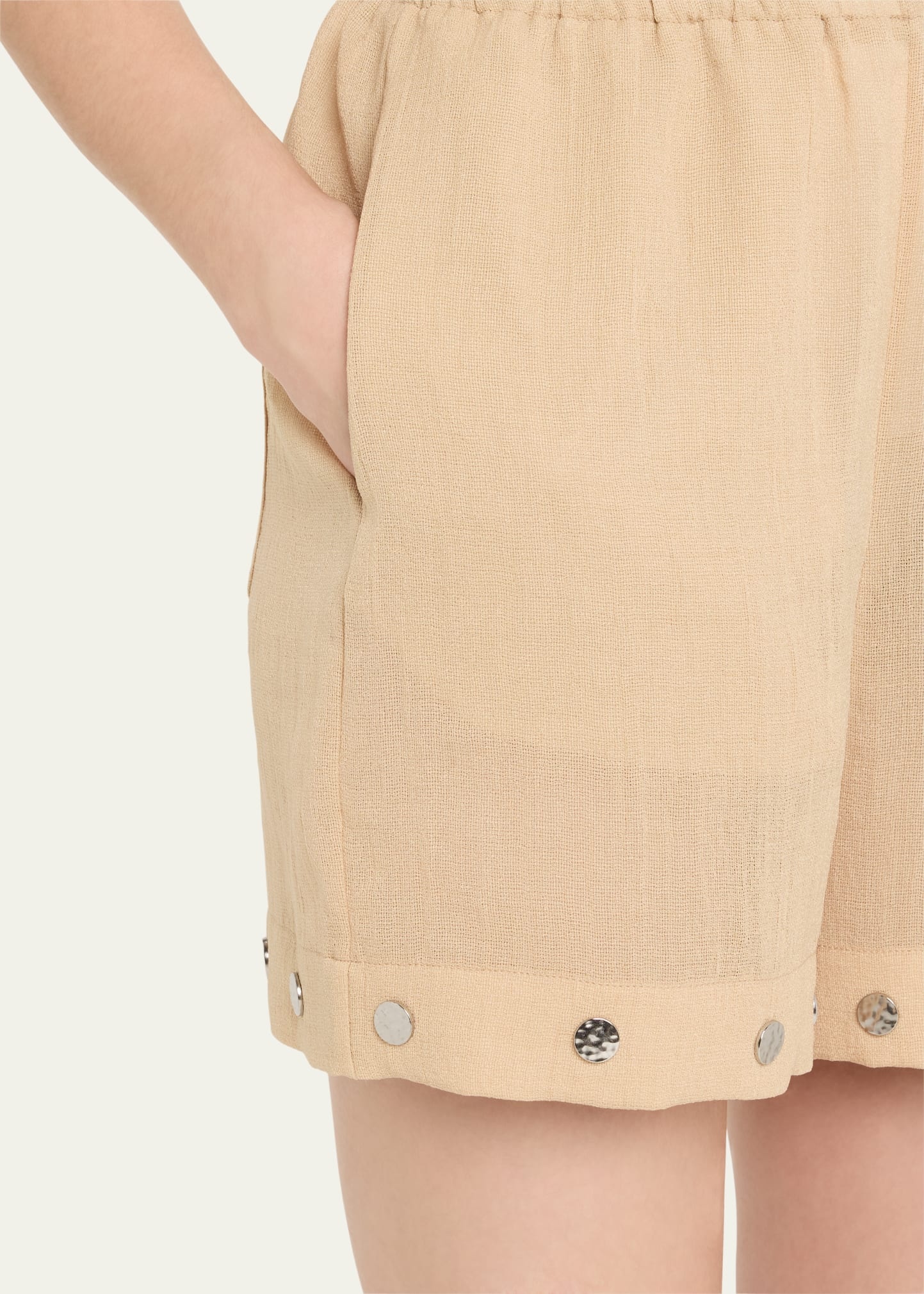 Dylla Studded Gauze Shorts - 5