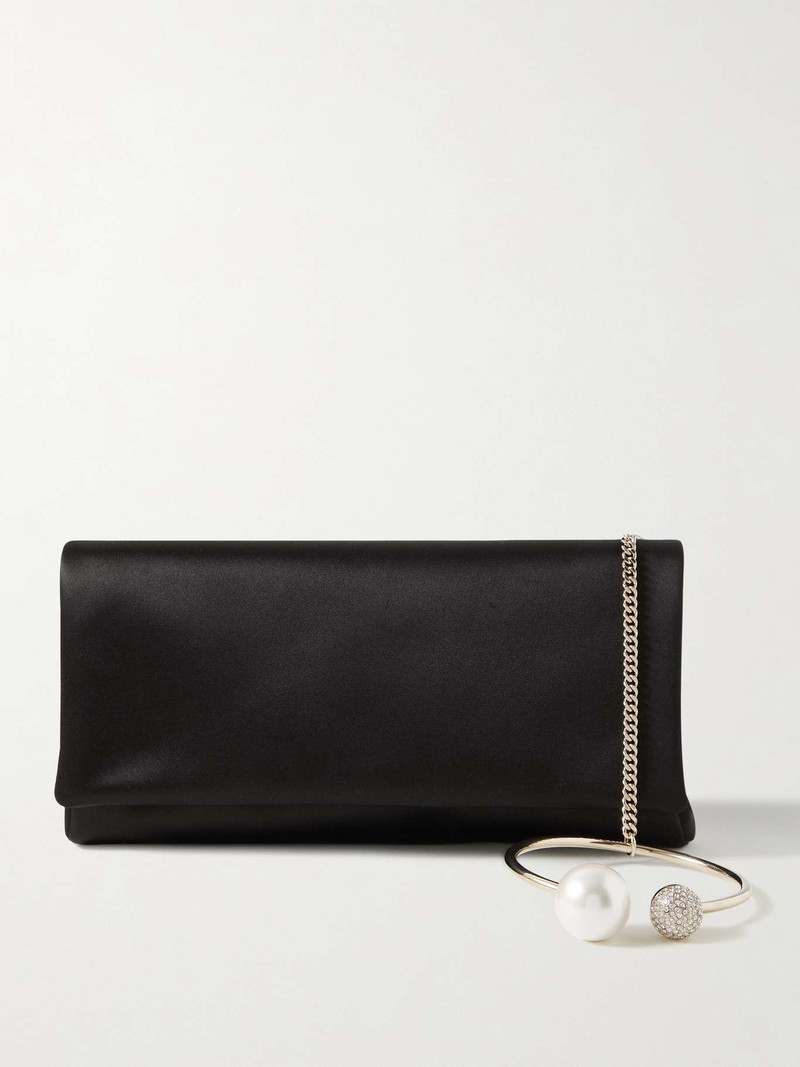 Xandra embellished satin clutch - 1