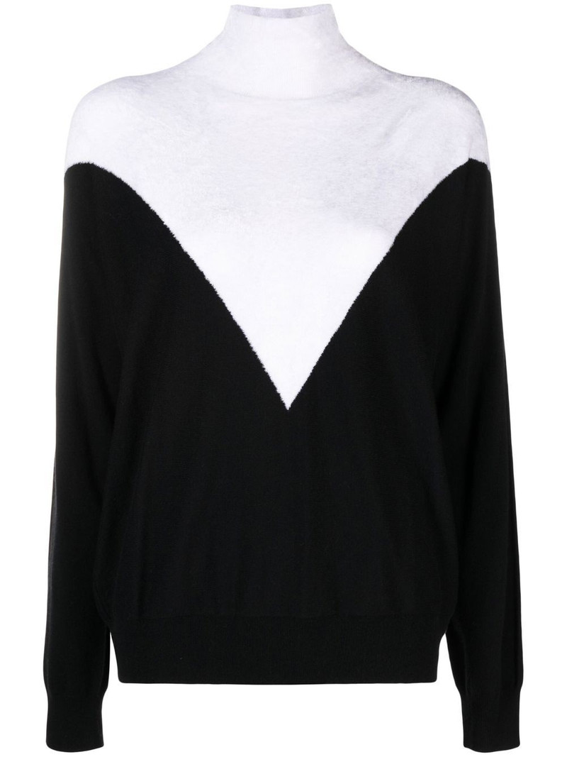two-tone knitted jumper 1