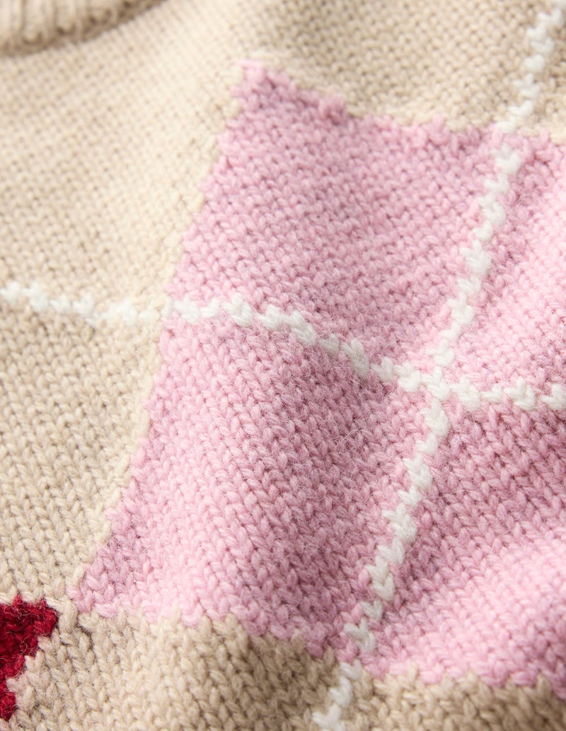 Eleanor Fair Isle Vest-Chinchilla Melange Argyle 1