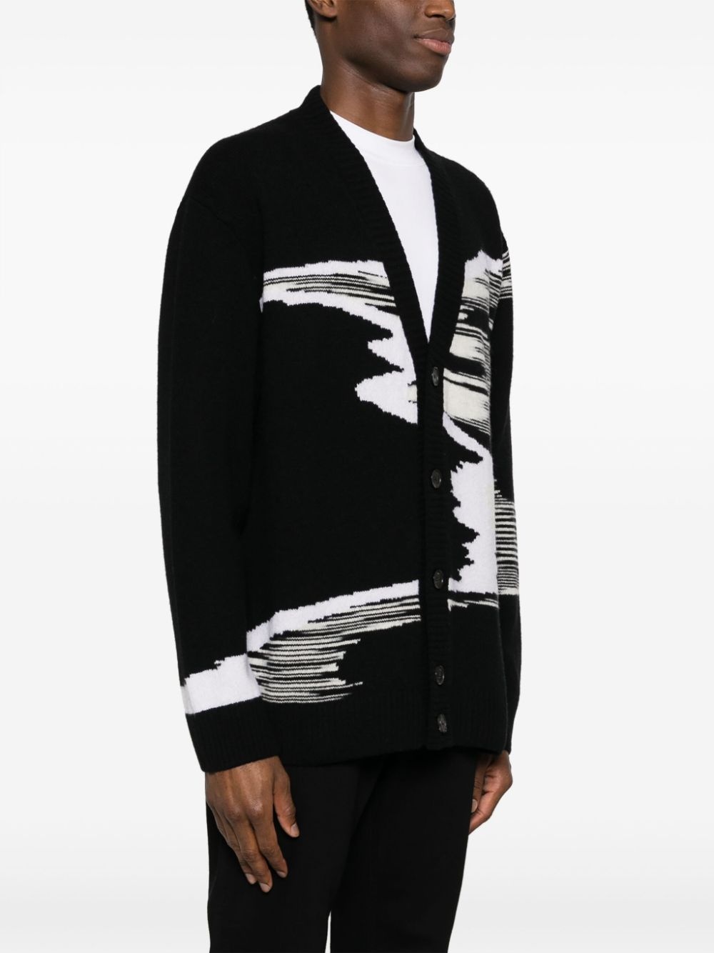 V-neck wool cardigan - 3
