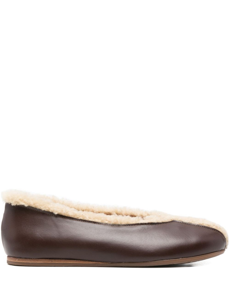 Aeropi shearling-trim ballet flats 1