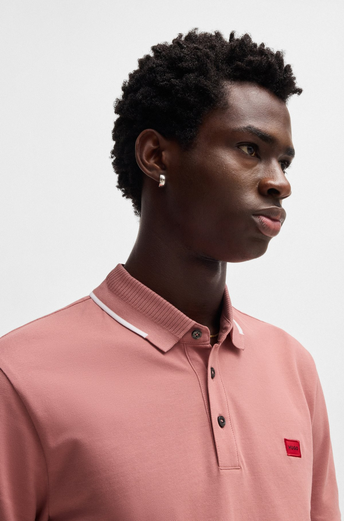 SLIM-FIT POLO SHIRT WITH RED LOGO LABEL - 3