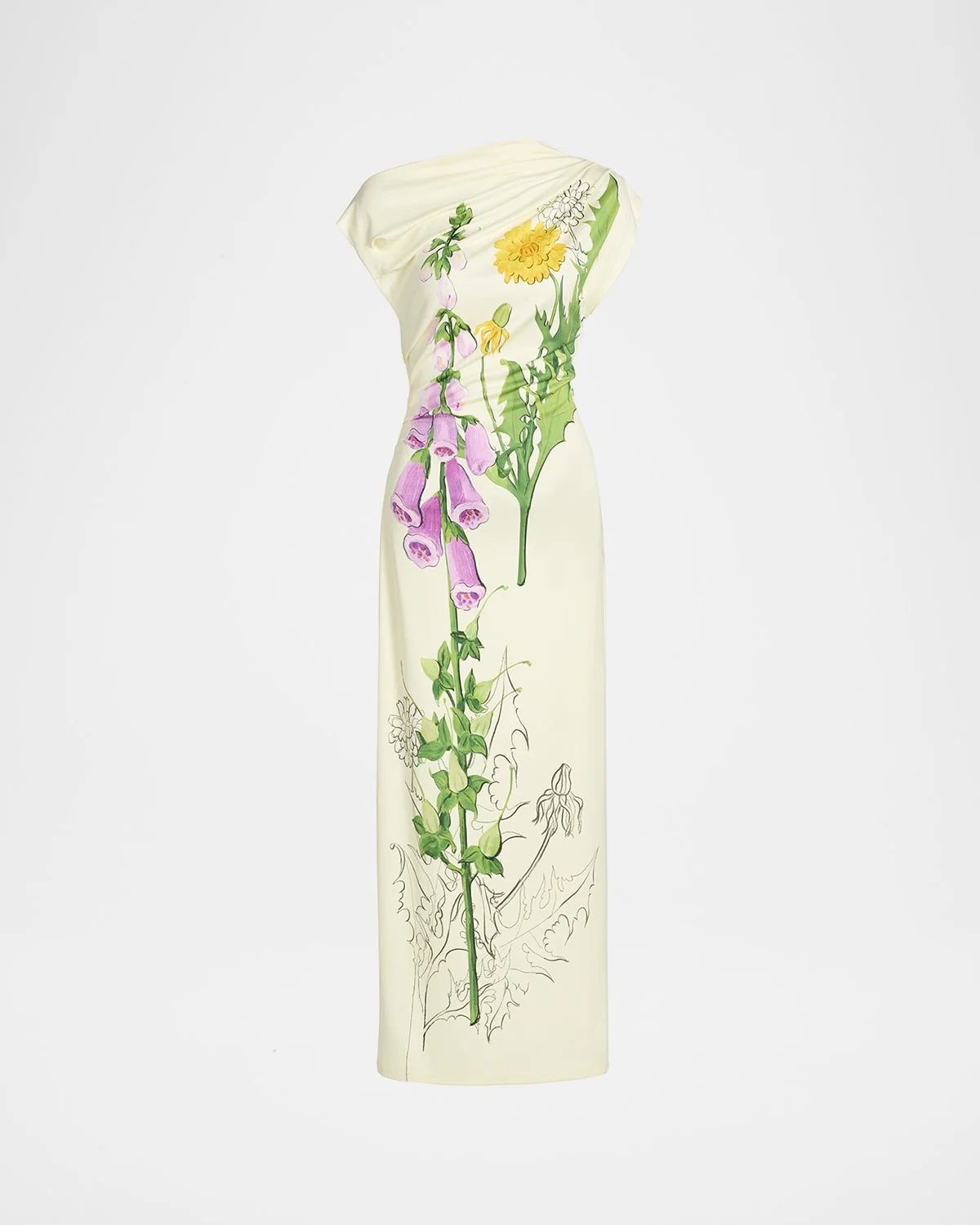 Off-The-Shoulder Foxglove Draped Jersey Maxi Dress - 1