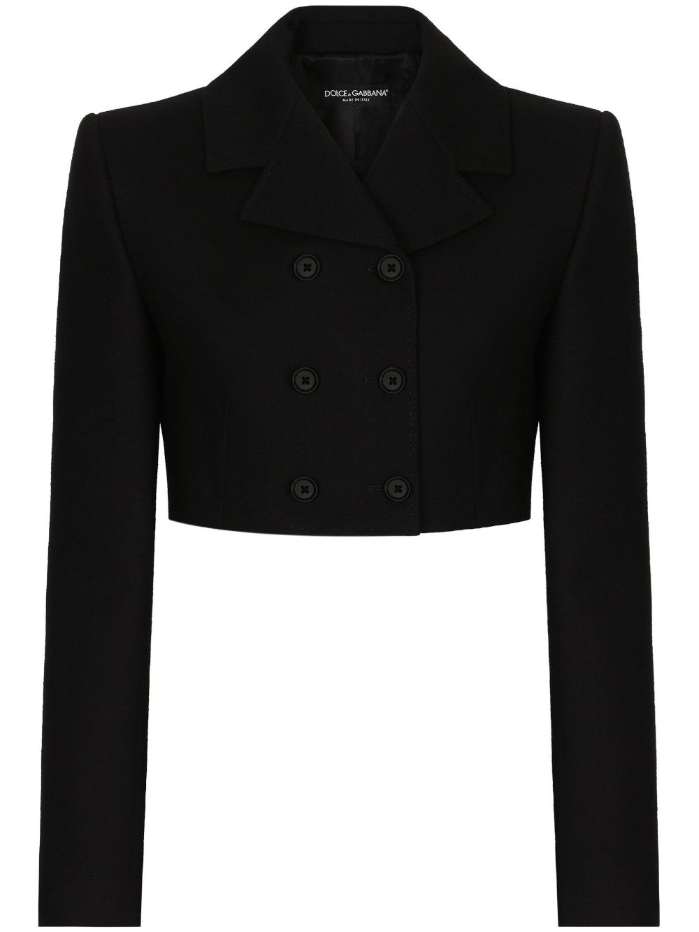 double-breasted cropped blazer - 1