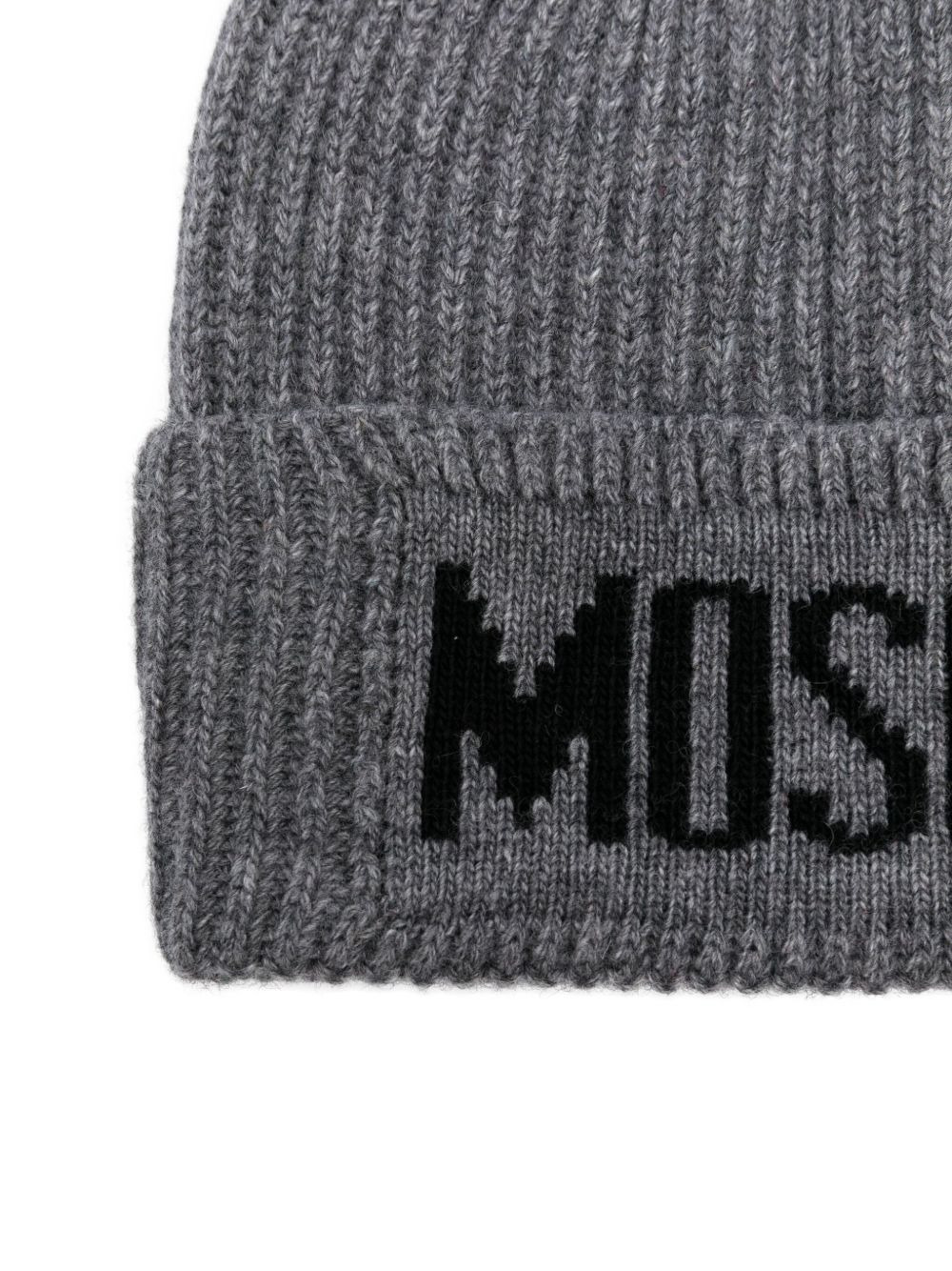 ribbed logo beanie - 2