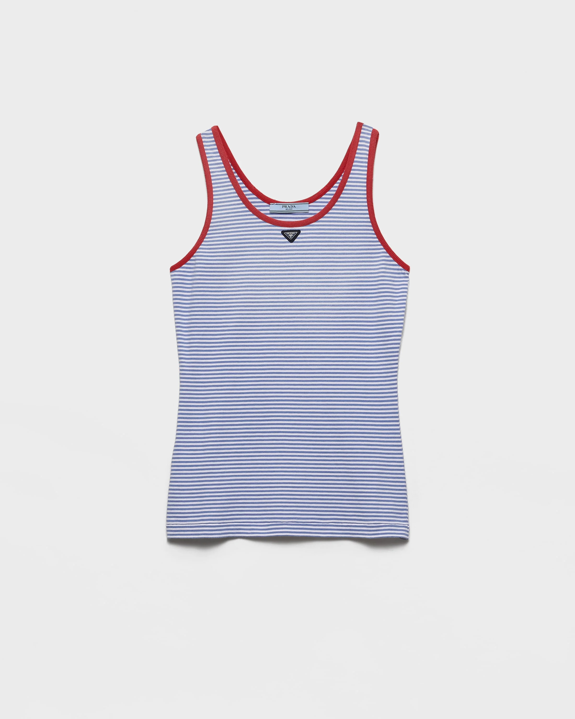 Striped cotton jersey tank top - 1