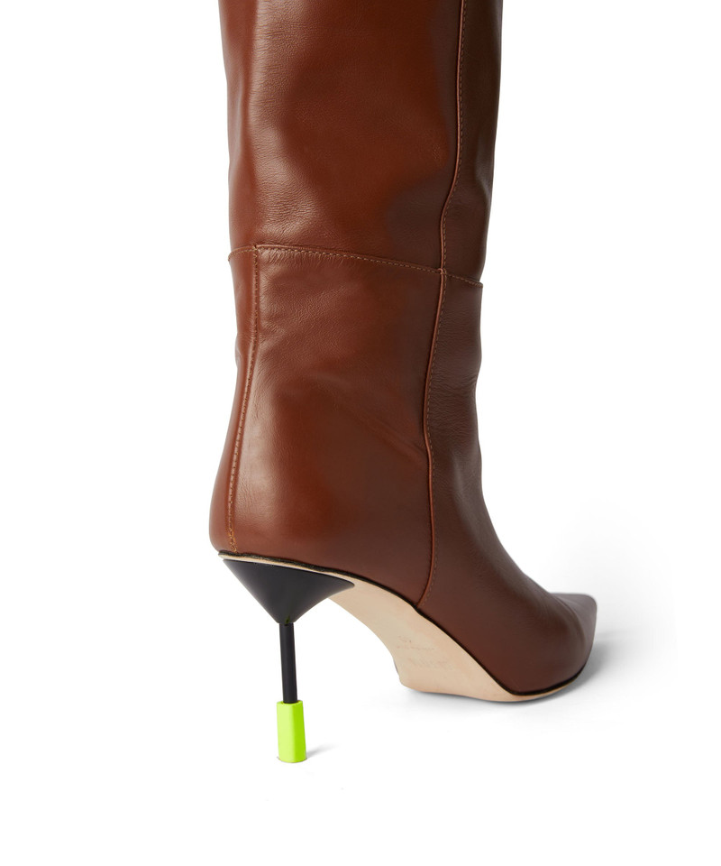 High leather boots with heel 4
