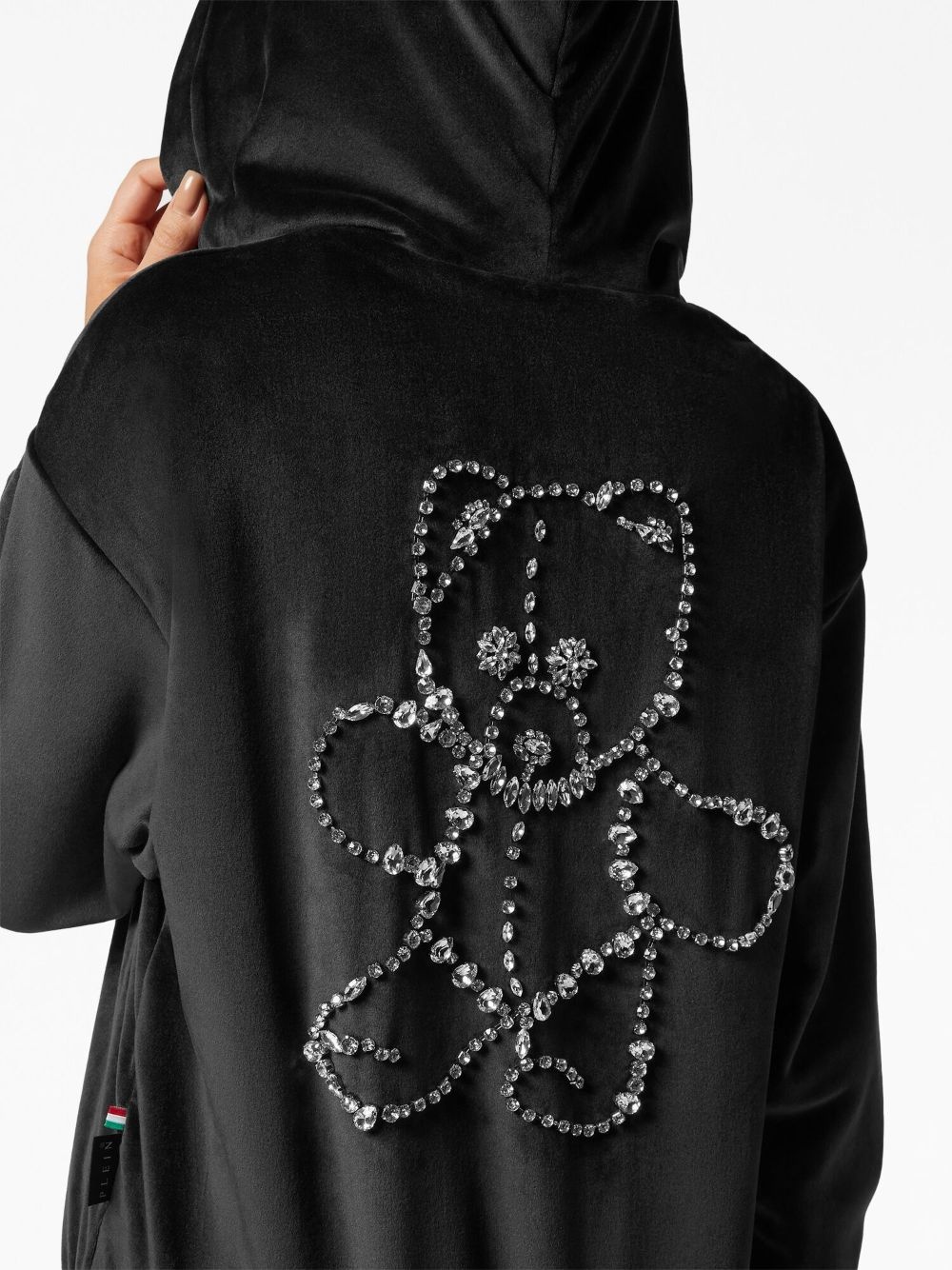 crystal-embellished plush tracksuit set - 5