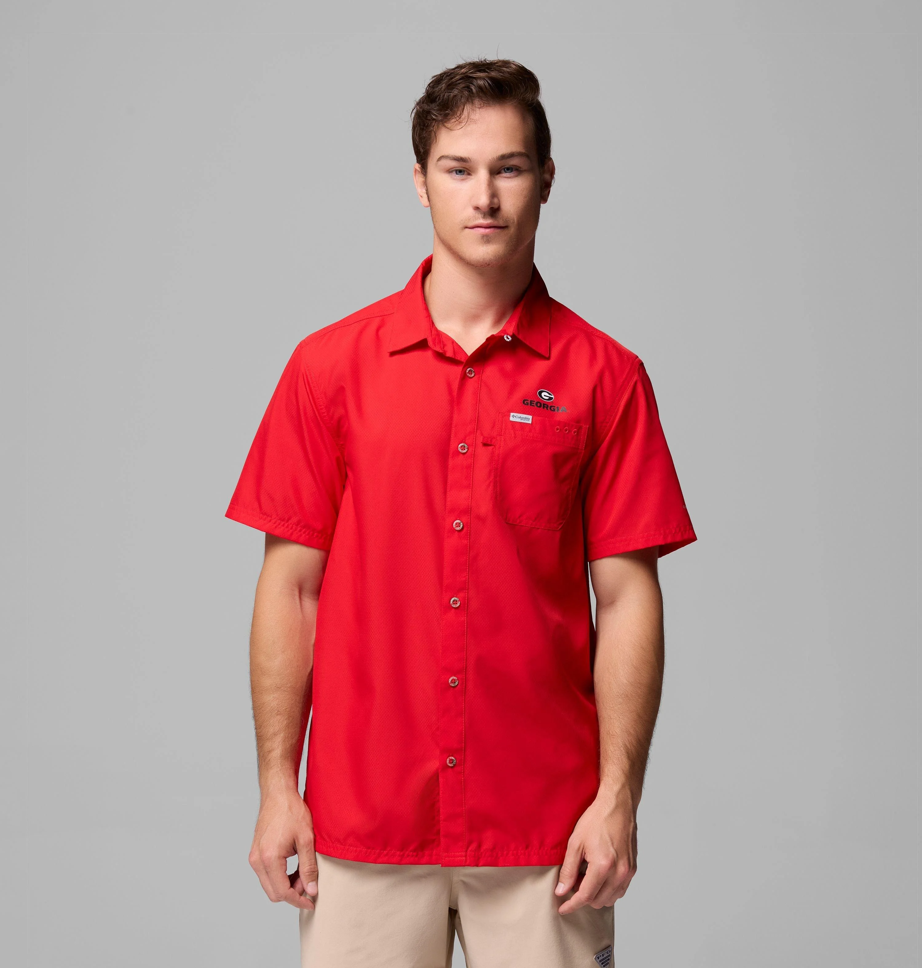 Men's Collegiate PFG Slack Tide Camp Shirt - Georgia - 1