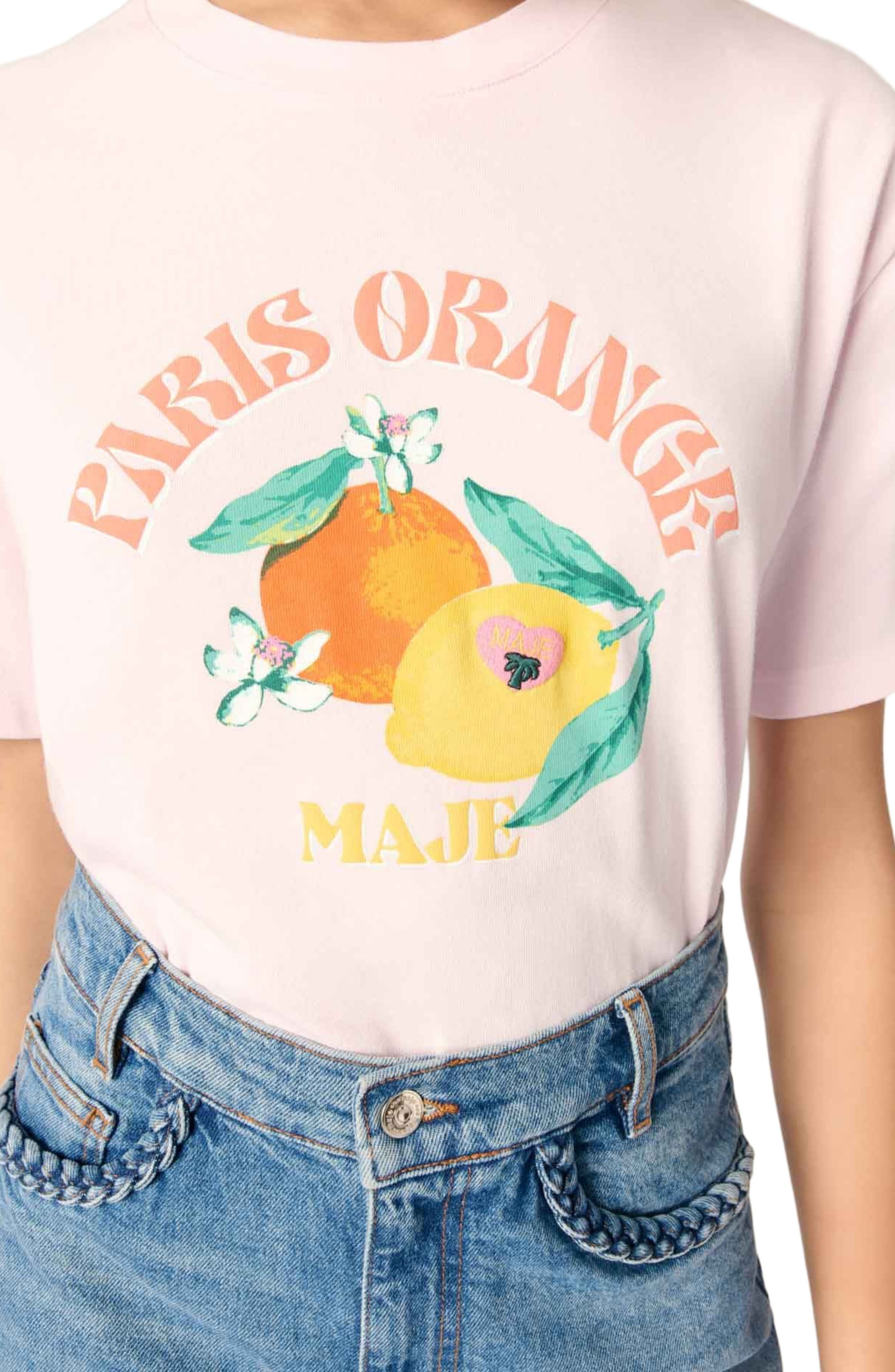 maje Printed T-shirt in Pale Pink at Nordstrom - 5
