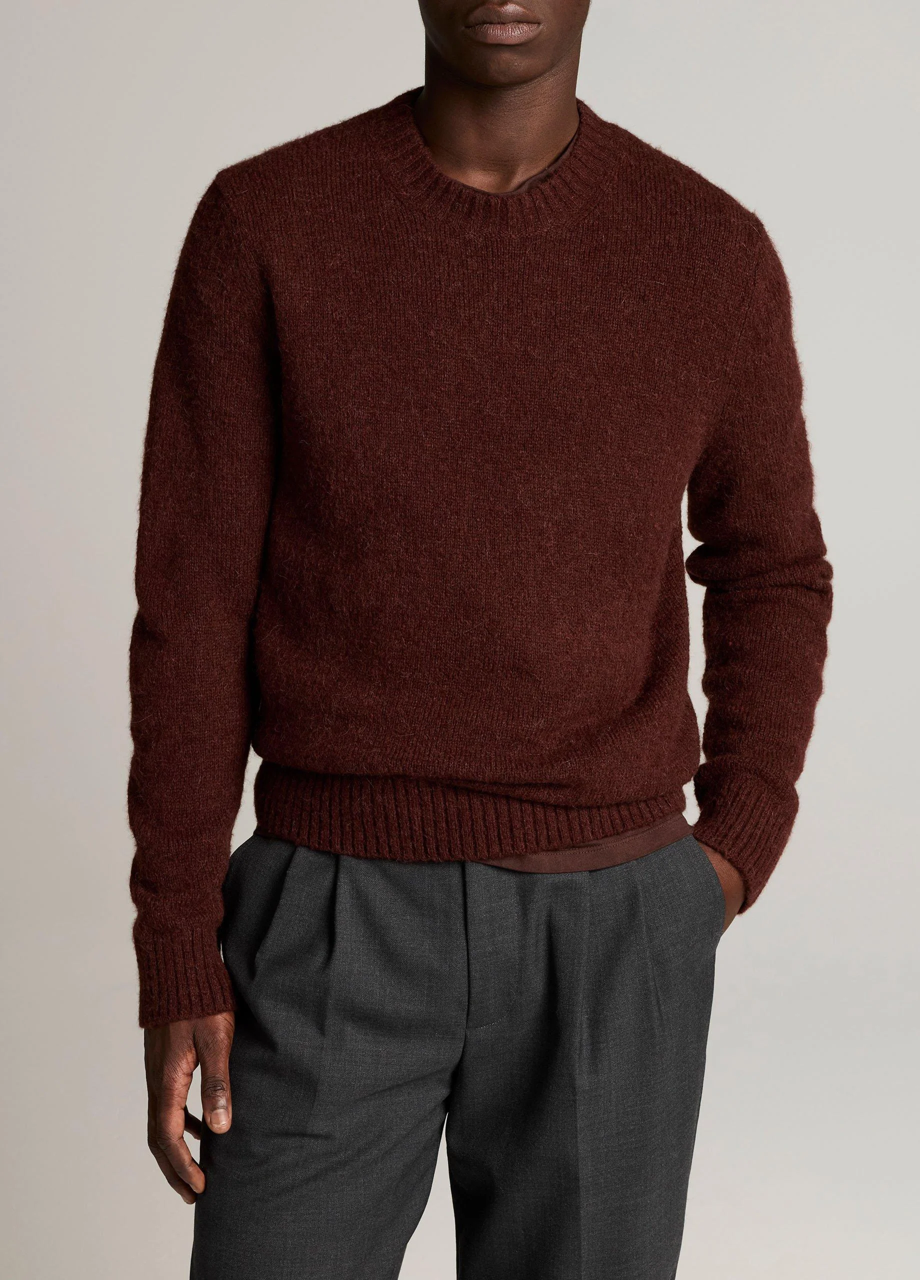 Mottled Marl Crew Neck Sweater - 1