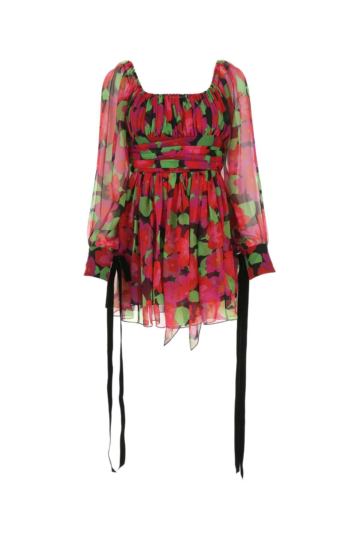 Saint Laurent Women Printed Silk Mini Dress - 1