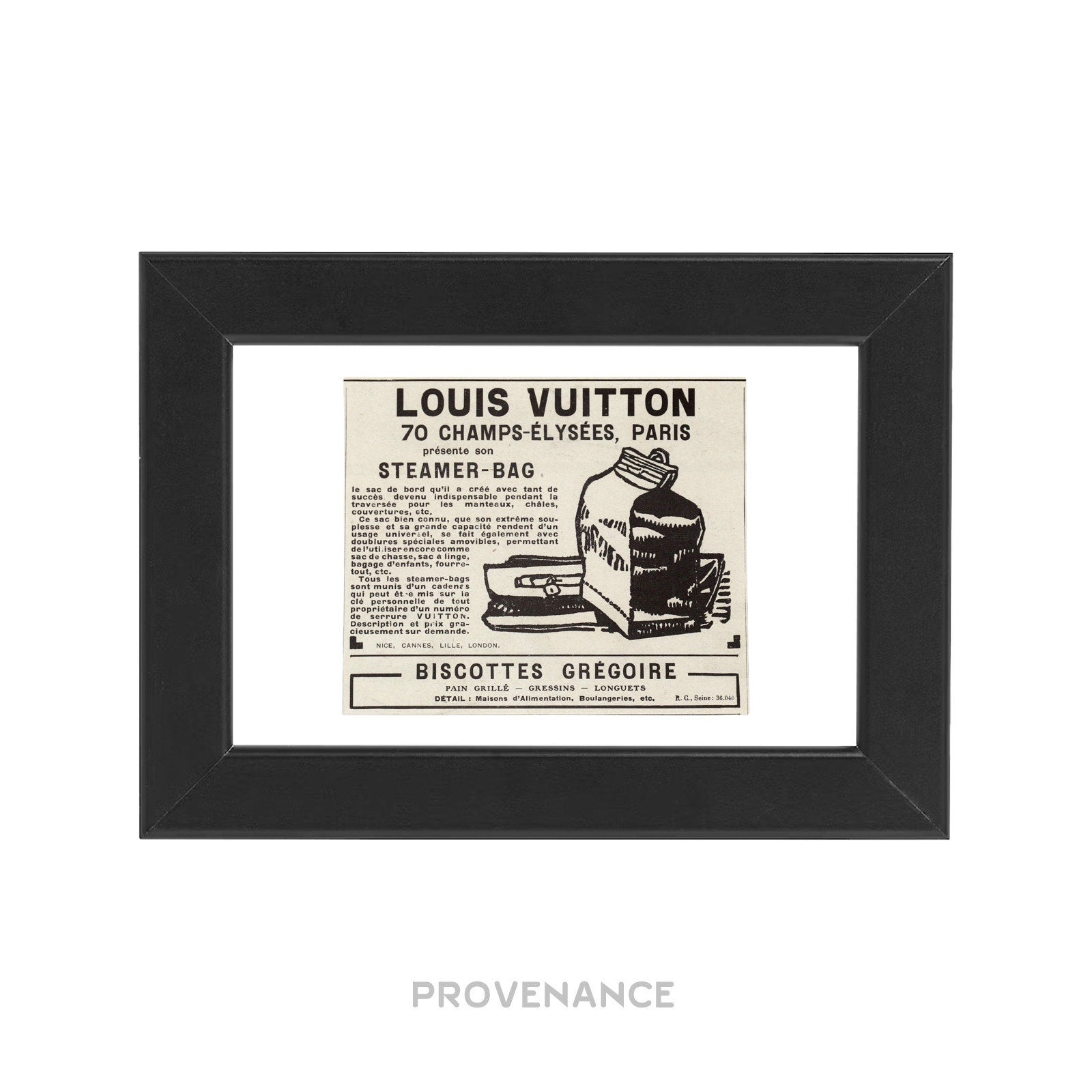 Louis Vuitton Antique Vintage Newsprint Ad - STEAMER-BAG - 1
