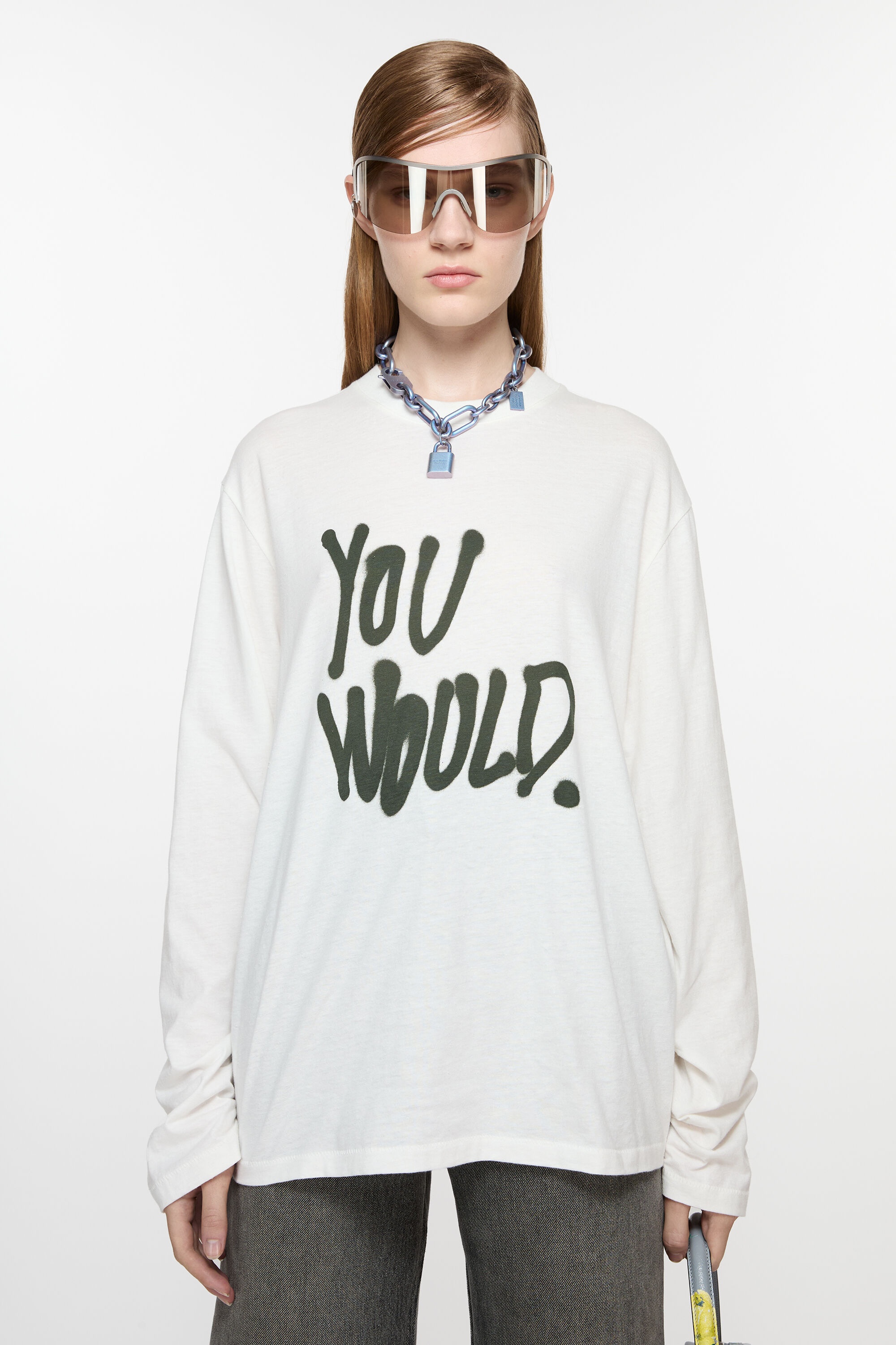 Long sleeve logo t-shirt - Relaxed fit - White - 2