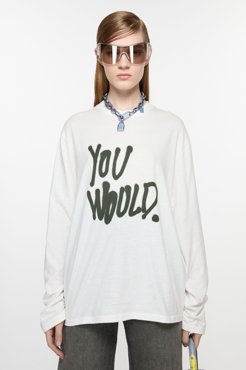 Acne Studios Long sleeve logo t-shirt - Relaxed fit - White outlook
