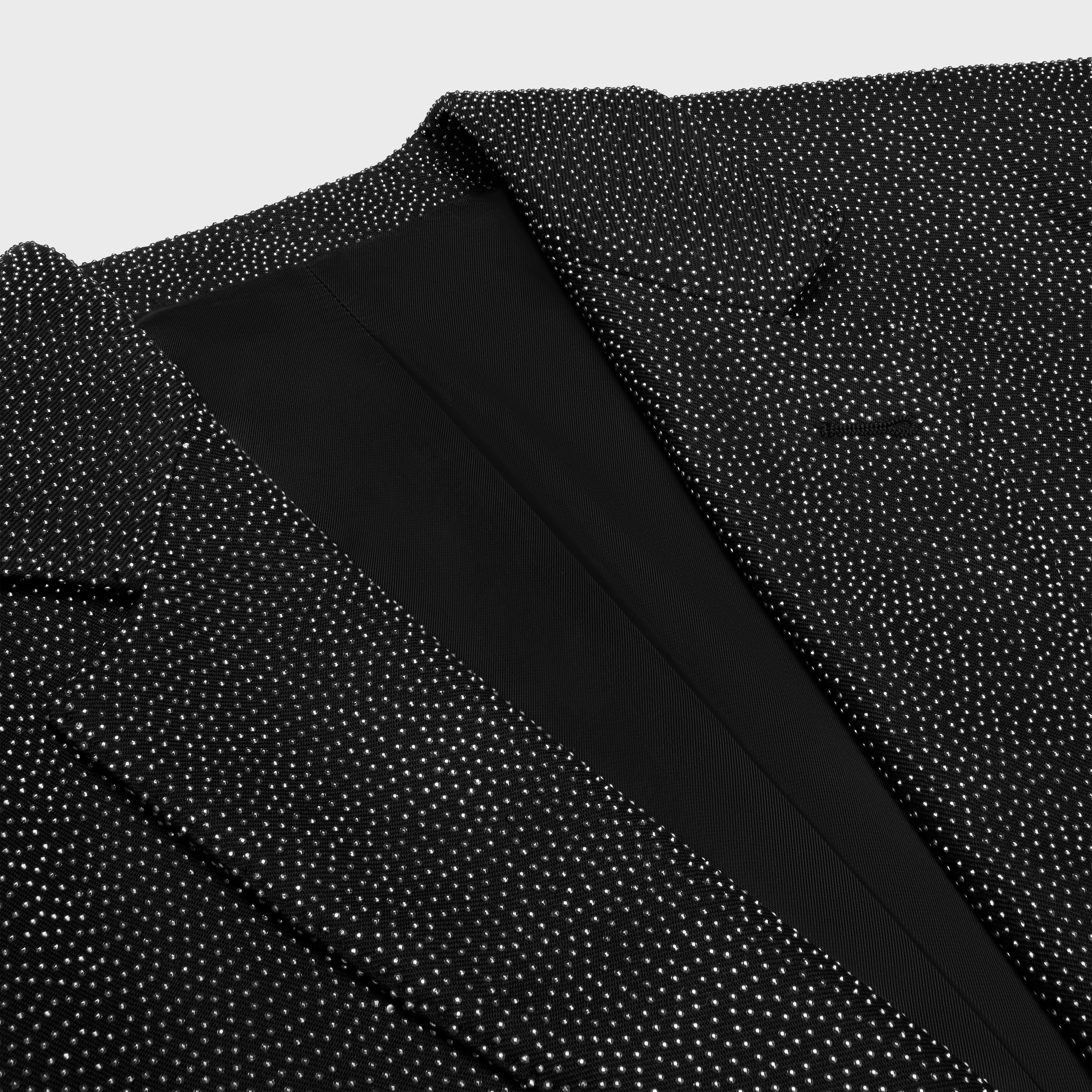 boxy jacket with studs in wool gabardine - 3