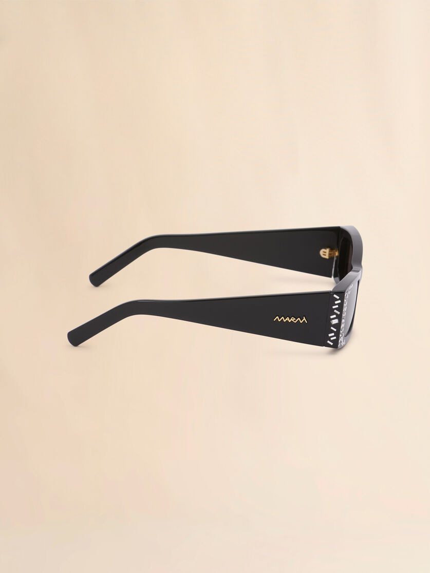 BLACK ACETATE ZOKOA SUNGLASSES WITH RHINESTONES - 4