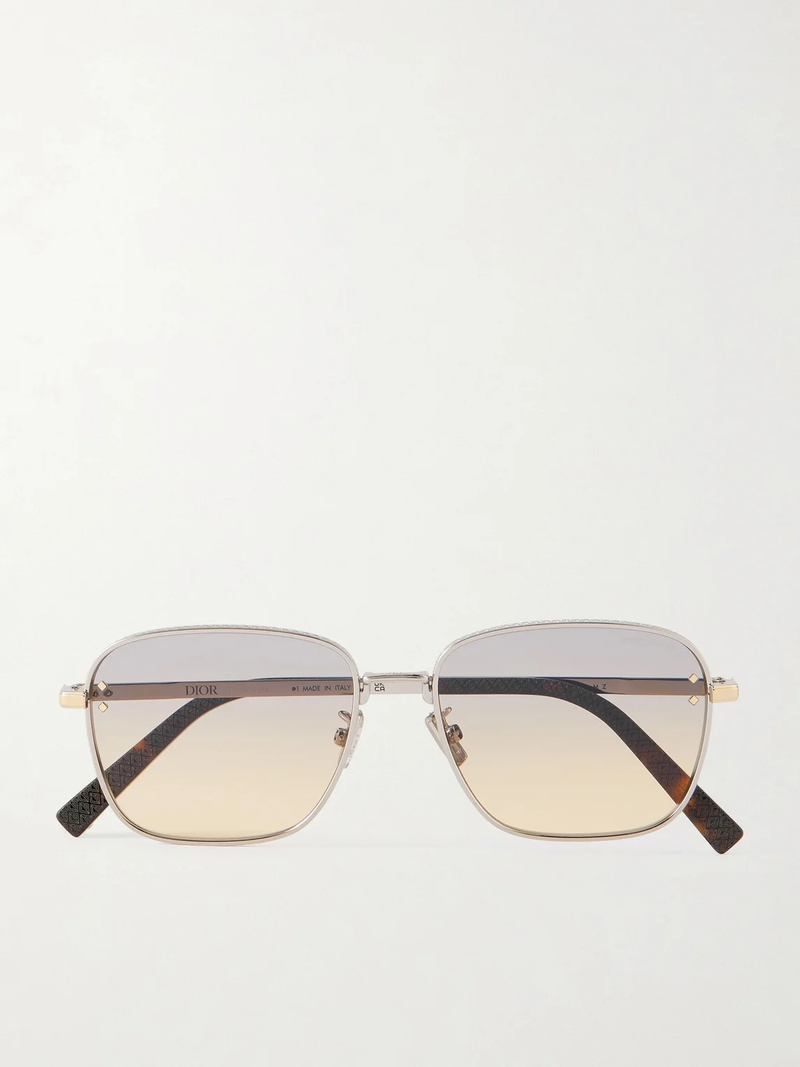 CD Diamond S4U Geometric Silver-Tone and Tortoiseshell Acetate Sunglasses - 1