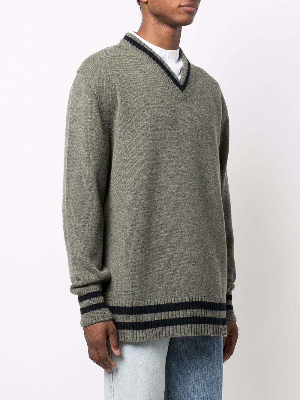 contrast-trim wool jumper - 3