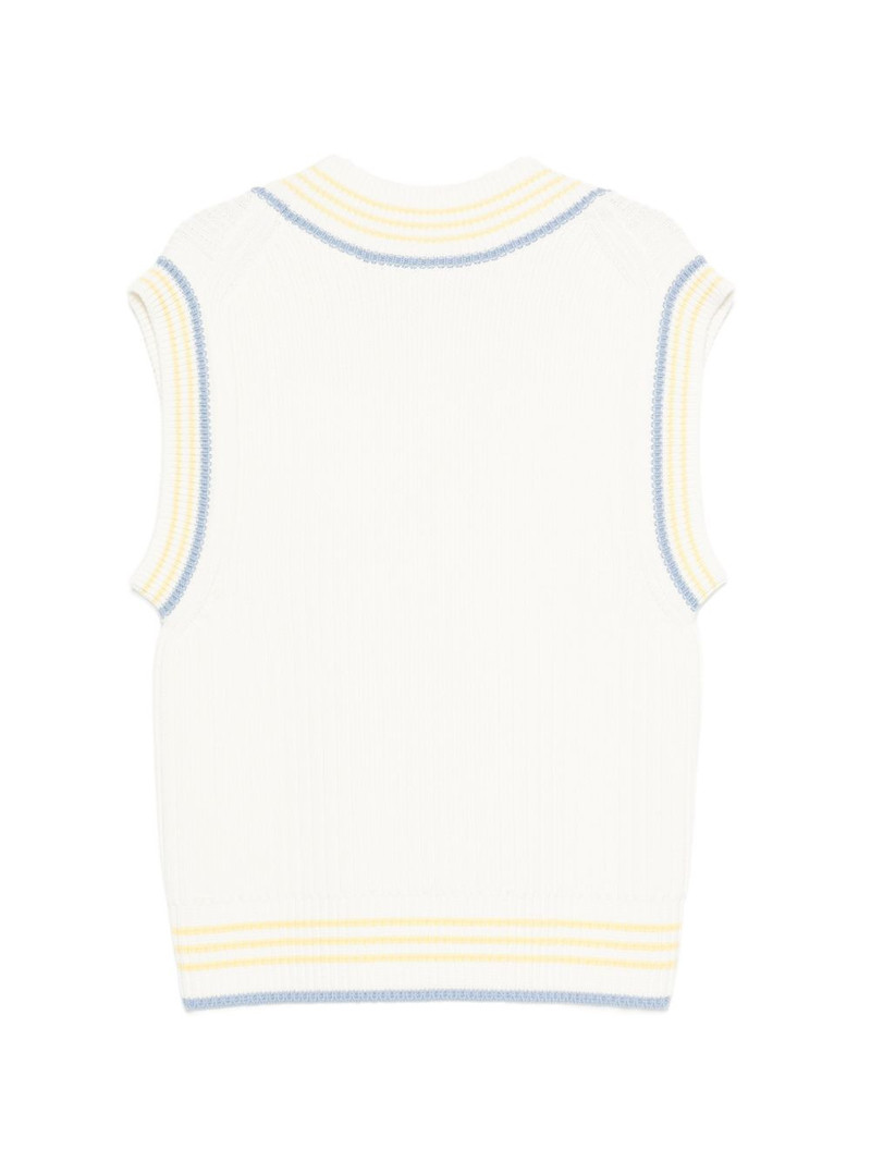 LACOSTE V-neck striped knitted vest outlook