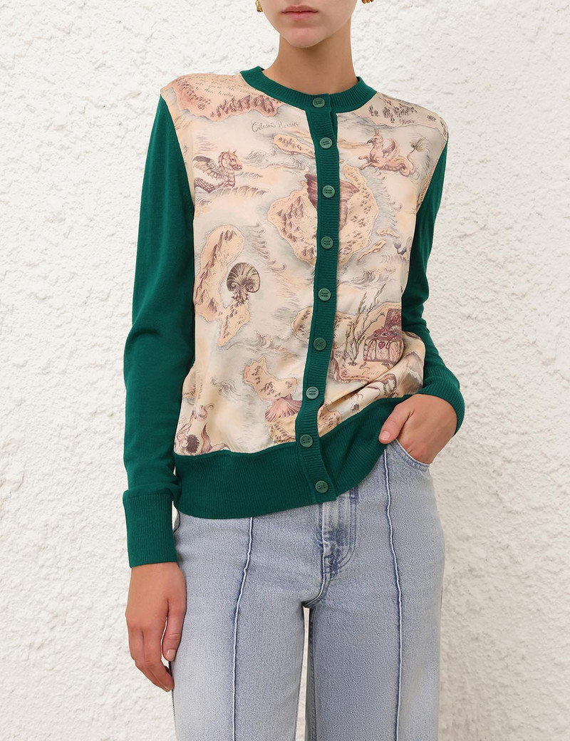 Zimmermann REBELLION SILK FRONT CARDIGAN outlook