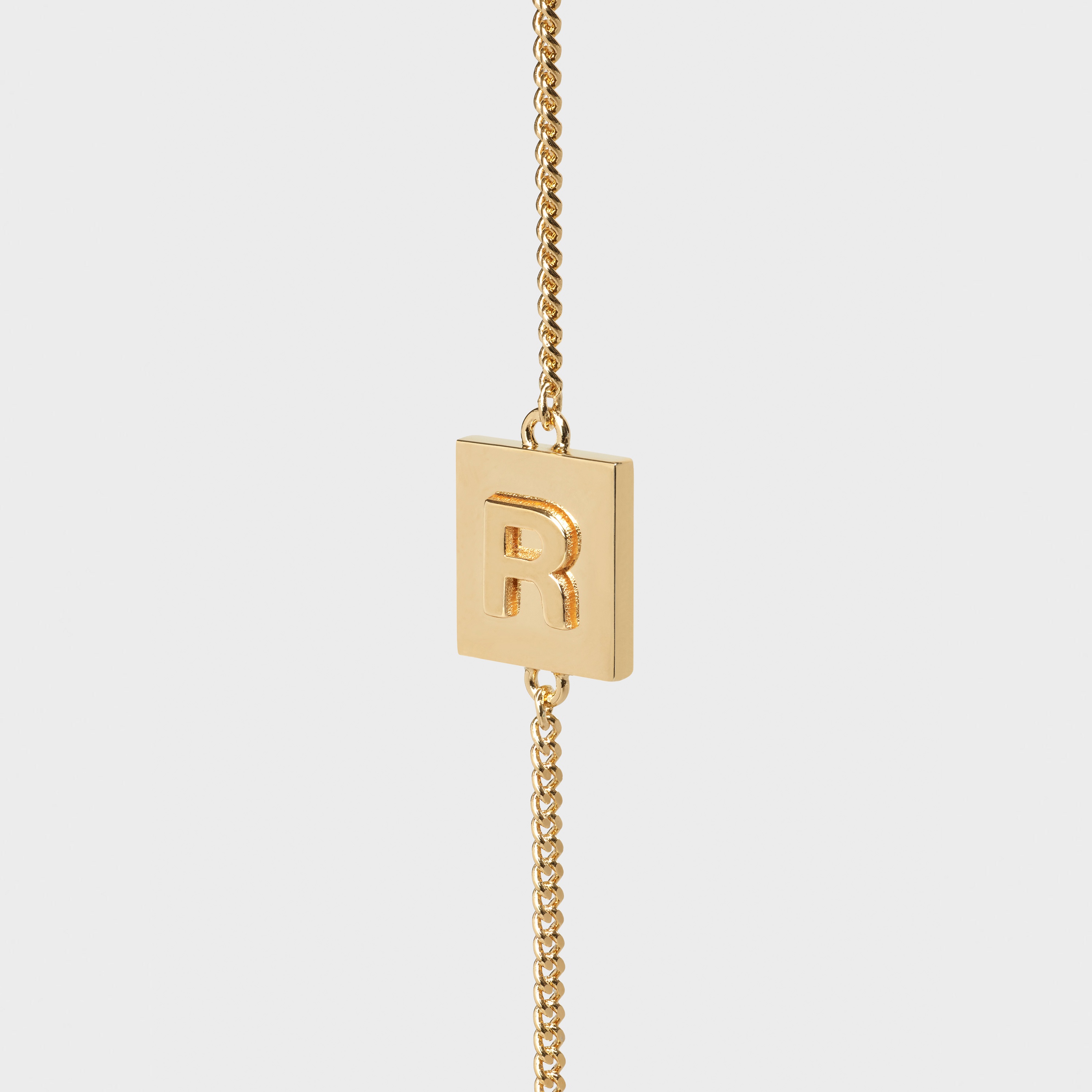 Alphabet R Bracelet in Brass - 1