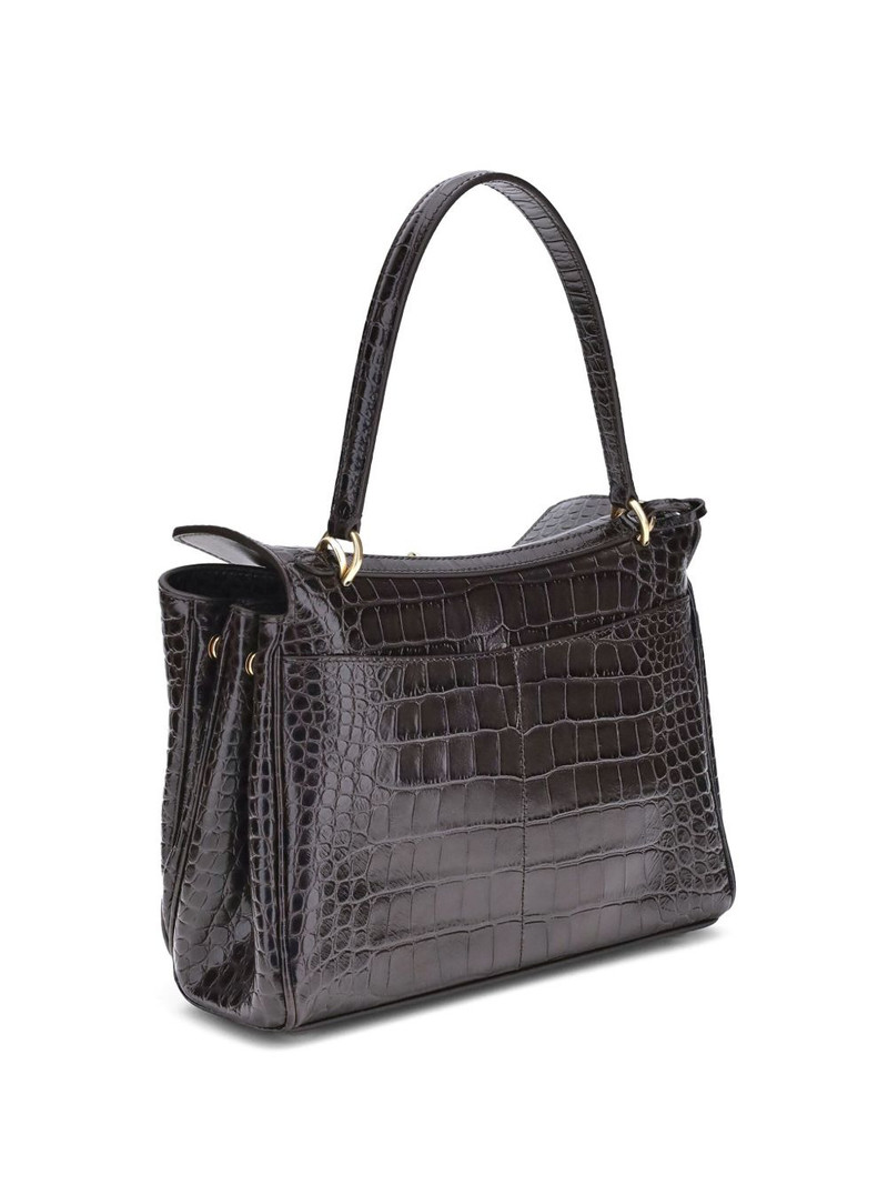 BALENCIAGA medium crocodile-effect shoulder bag outlook