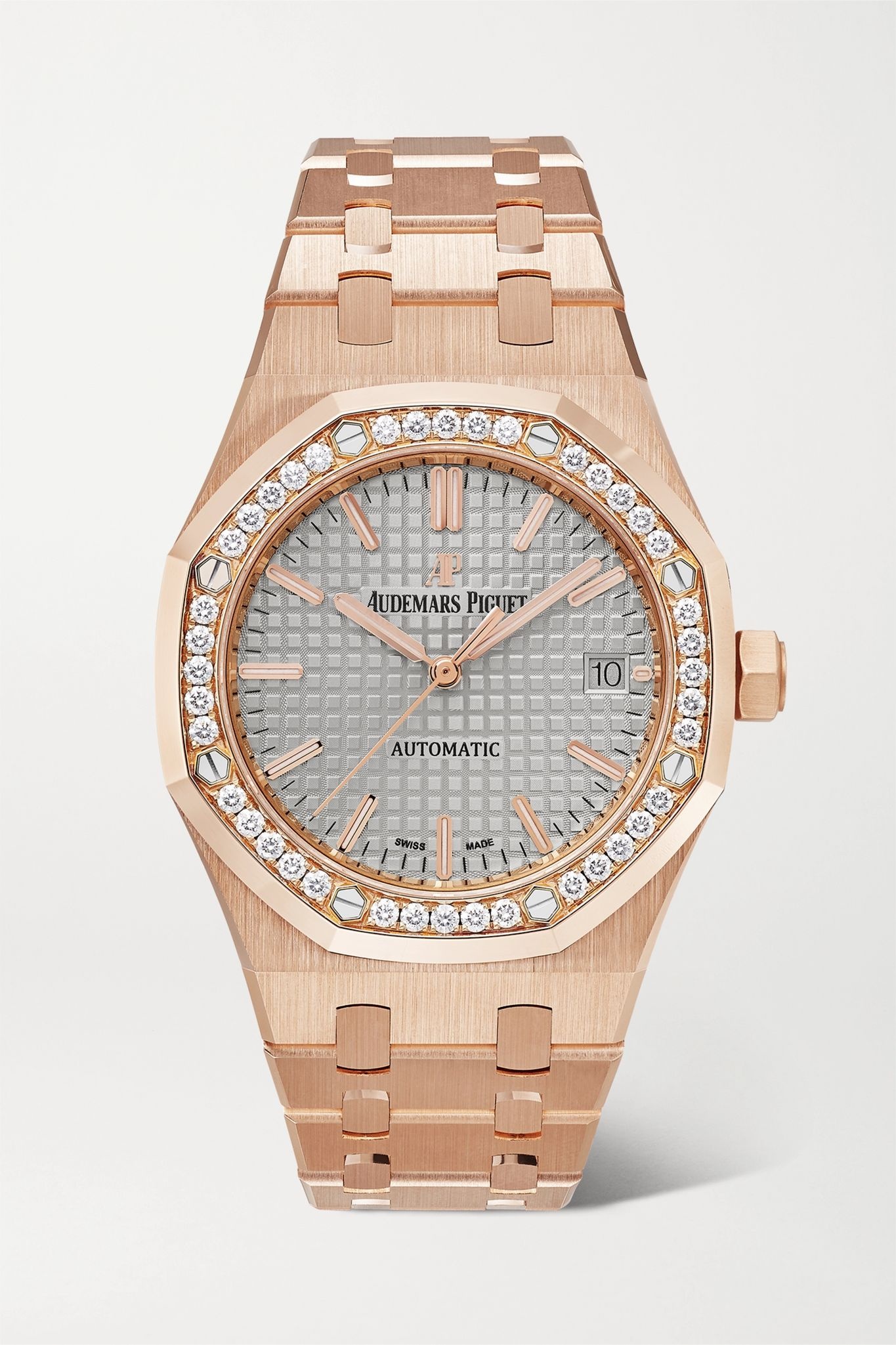 Royal Oak Automatic 37mm 18-karat pink gold and diamond watch - 1