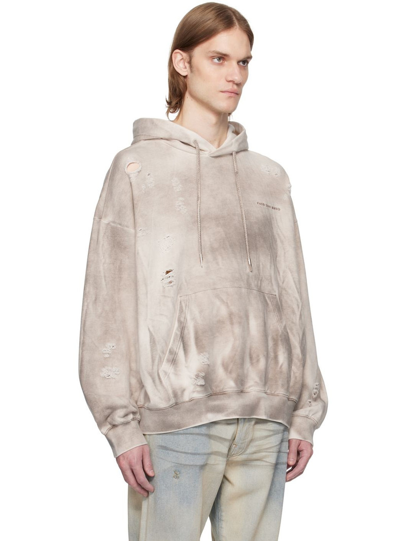 Gray Sandwashed Ripped Hoodie 2