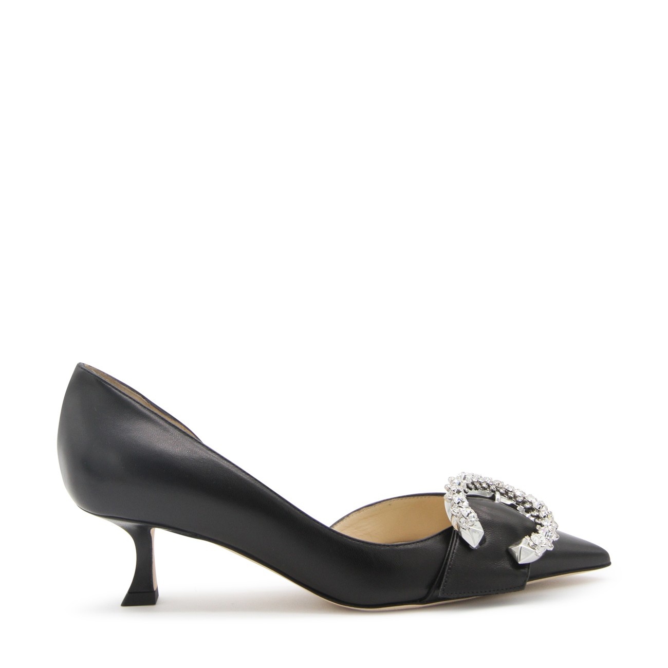 black leather melvador pumps - 1