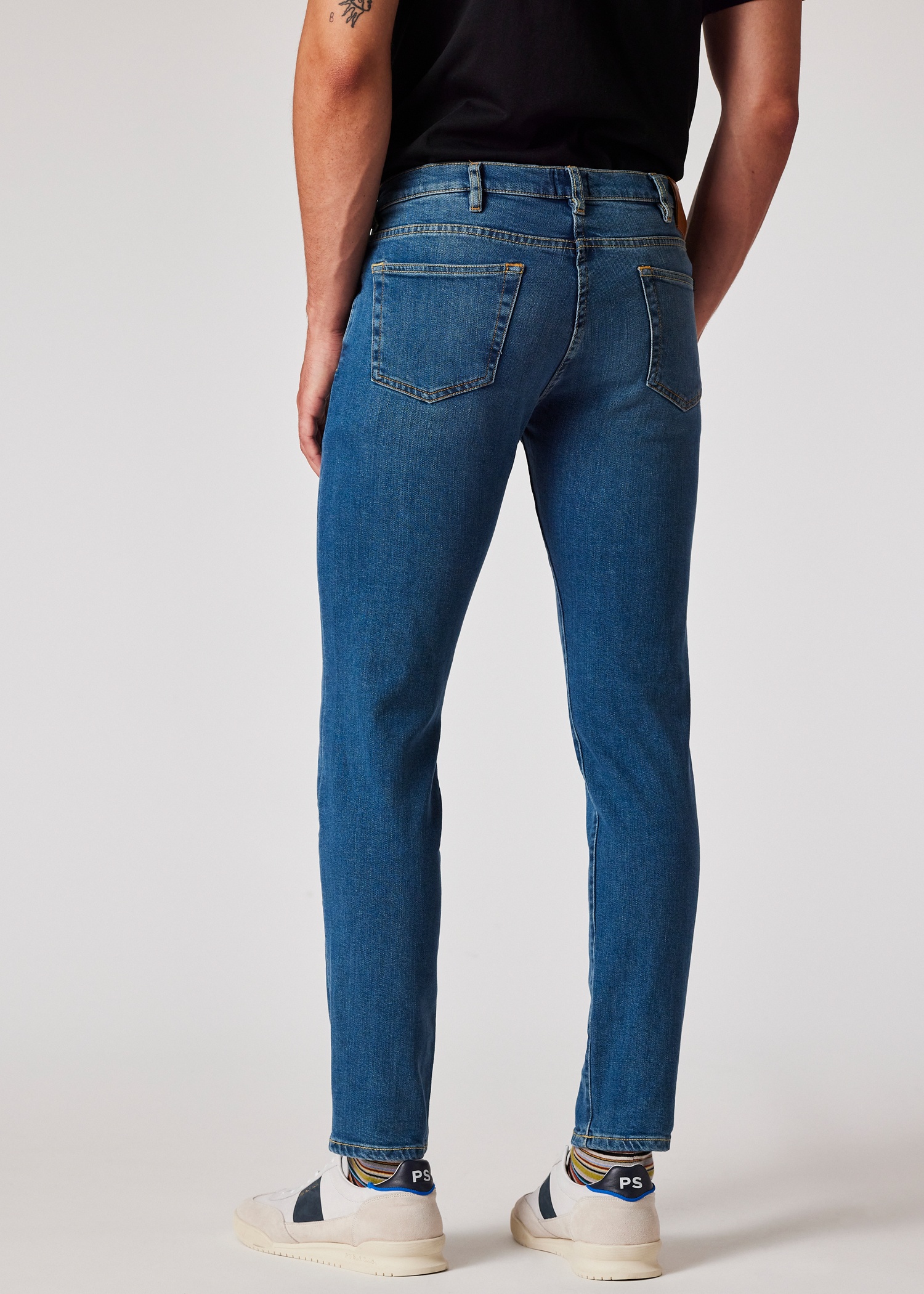 Slim-Fit 'Blue Black Comfort Stretch' Blue-Wash Jeans - 5