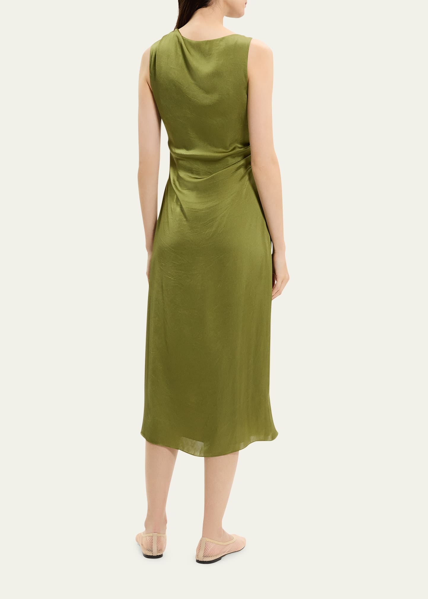 Fitted Drape Midi Dress - 3